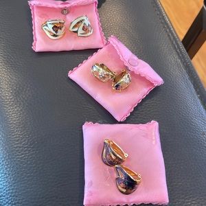 Vintage jewelry, 3 pairs of clip-on earrings, a bracelet and charm!